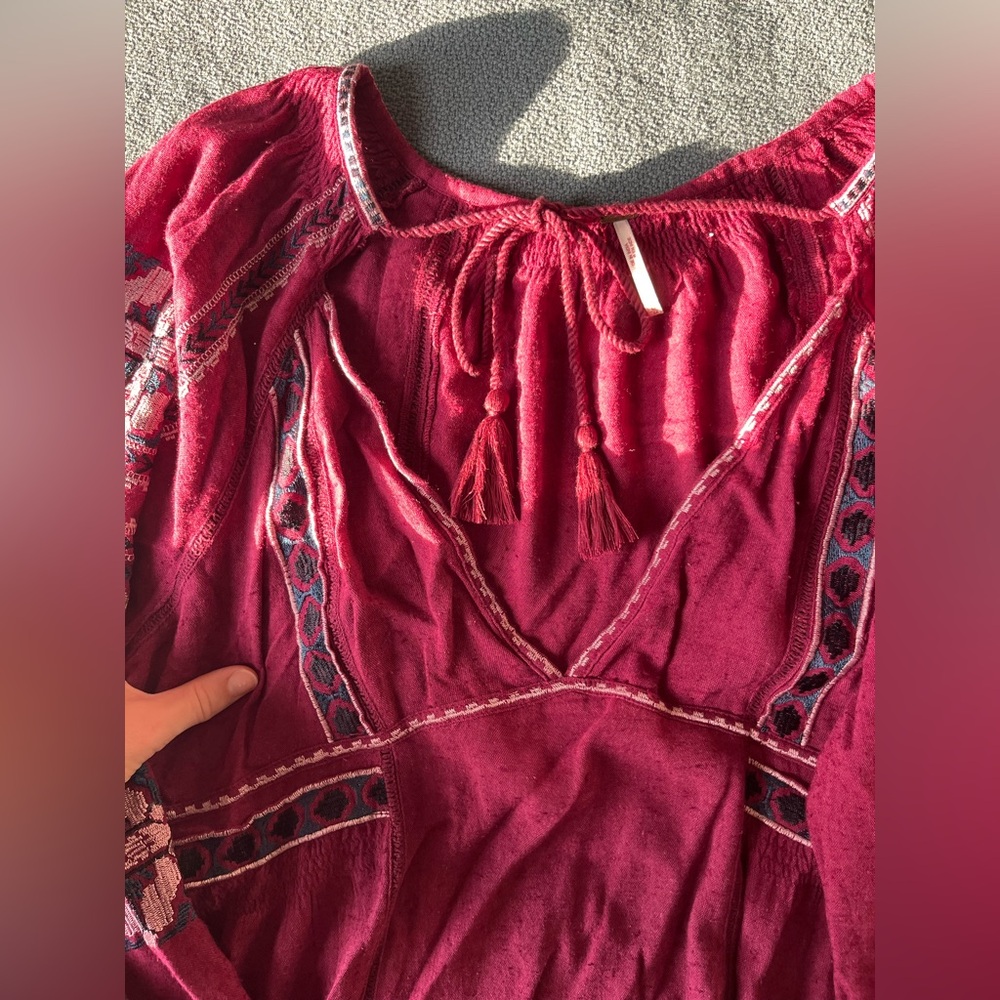 Free People All My Life Embroidered Smock Dress